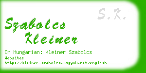 szabolcs kleiner business card